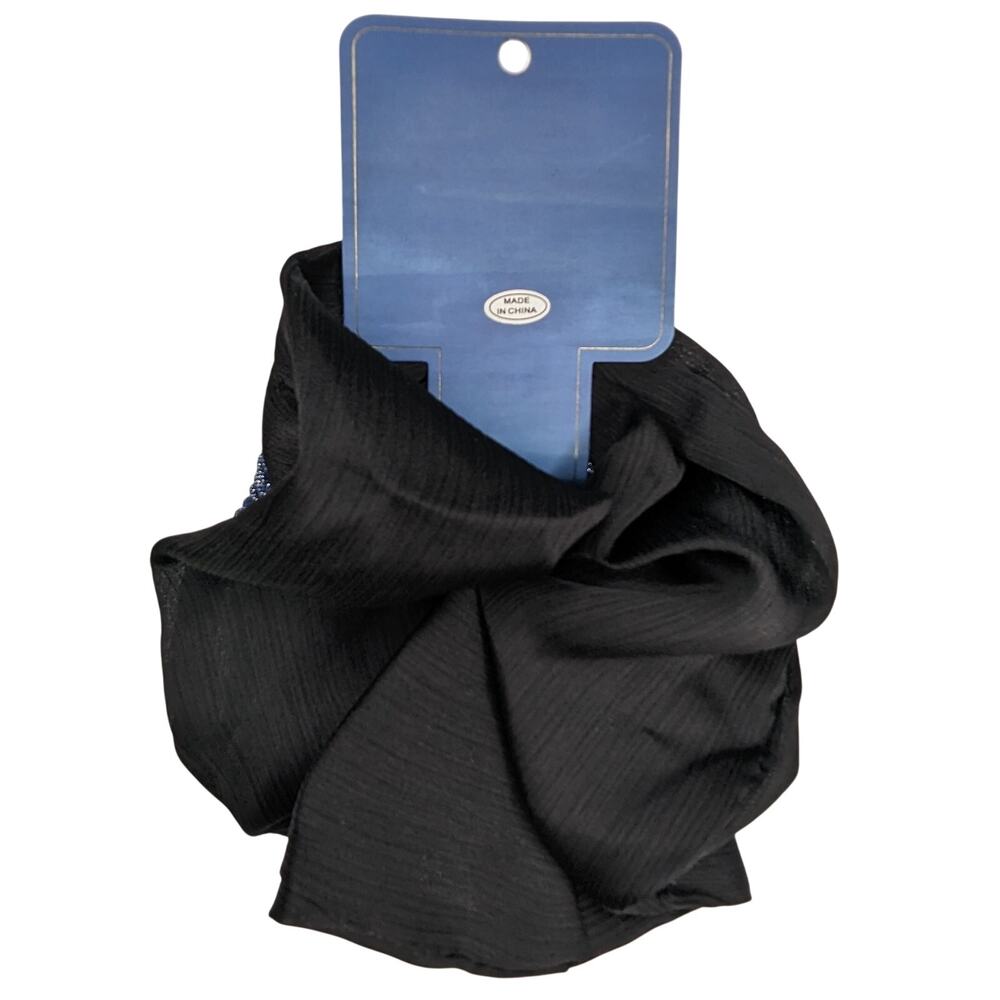 Berry Hair Scrunchie and Barrette Set Blue Black Shimmer Set of 2 Pack - Picture 3 of 4